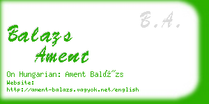 balazs ament business card